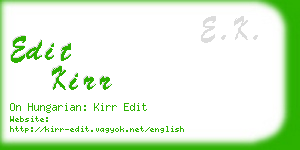 edit kirr business card